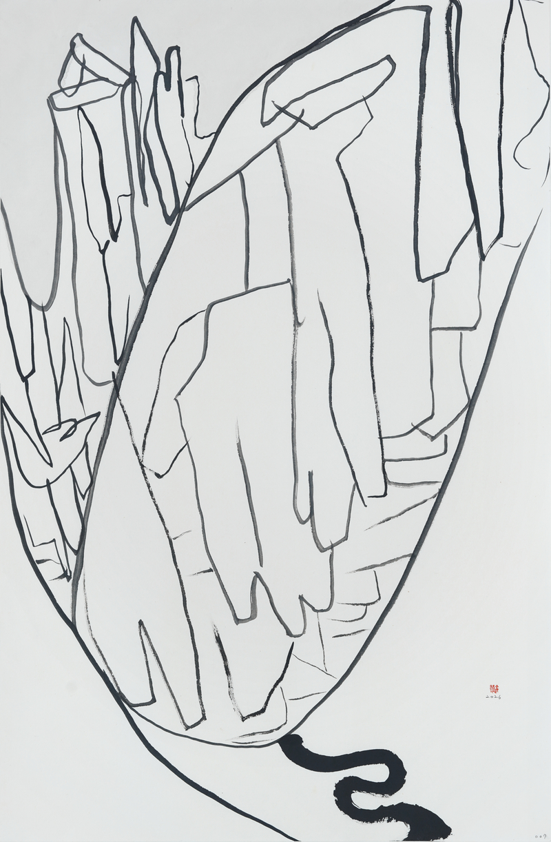 장병언, structure landscape 007, ink_on_paper, painting, 2026